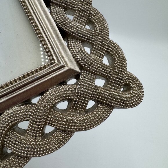 Cynthia Rowley NY Champagne Gold Braided Tabletop Picture Frame Fits 4" x 4" tre - Picture 4 of 9